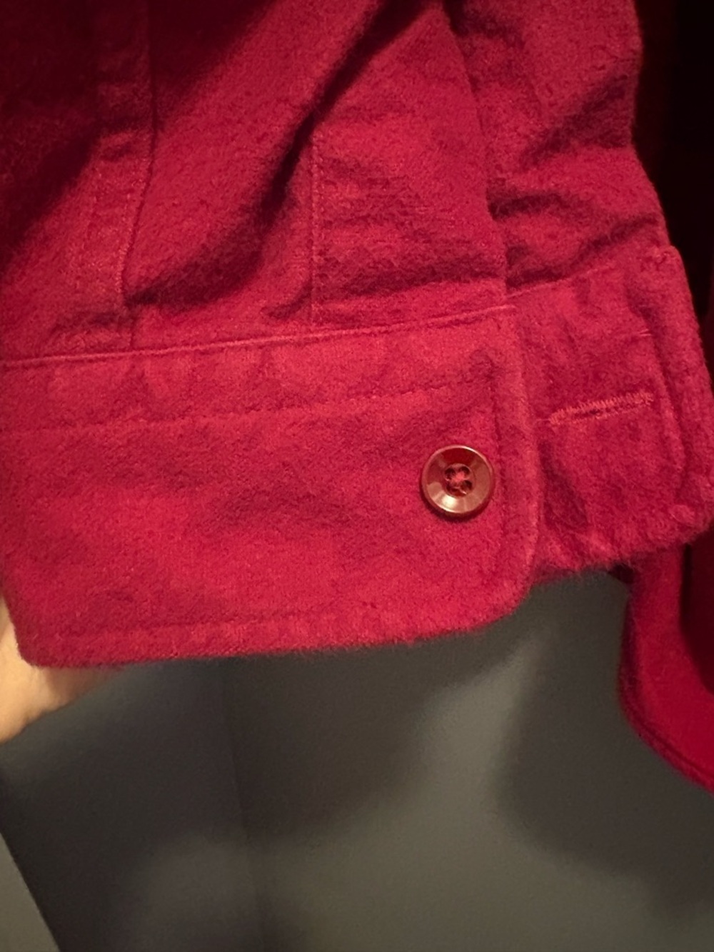 L.L. Bean Red Button-Down Casual Shirt Vintage Flannel 17 Coastal Fisherman - Picture 7 of 10